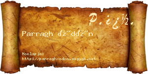 Parragh Ödön névjegykártya